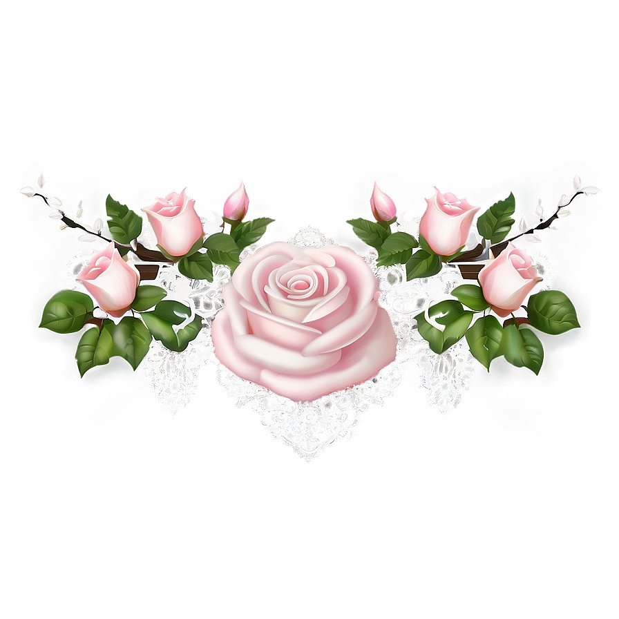 Pink Roses And Lace Png Ubc PNG Image