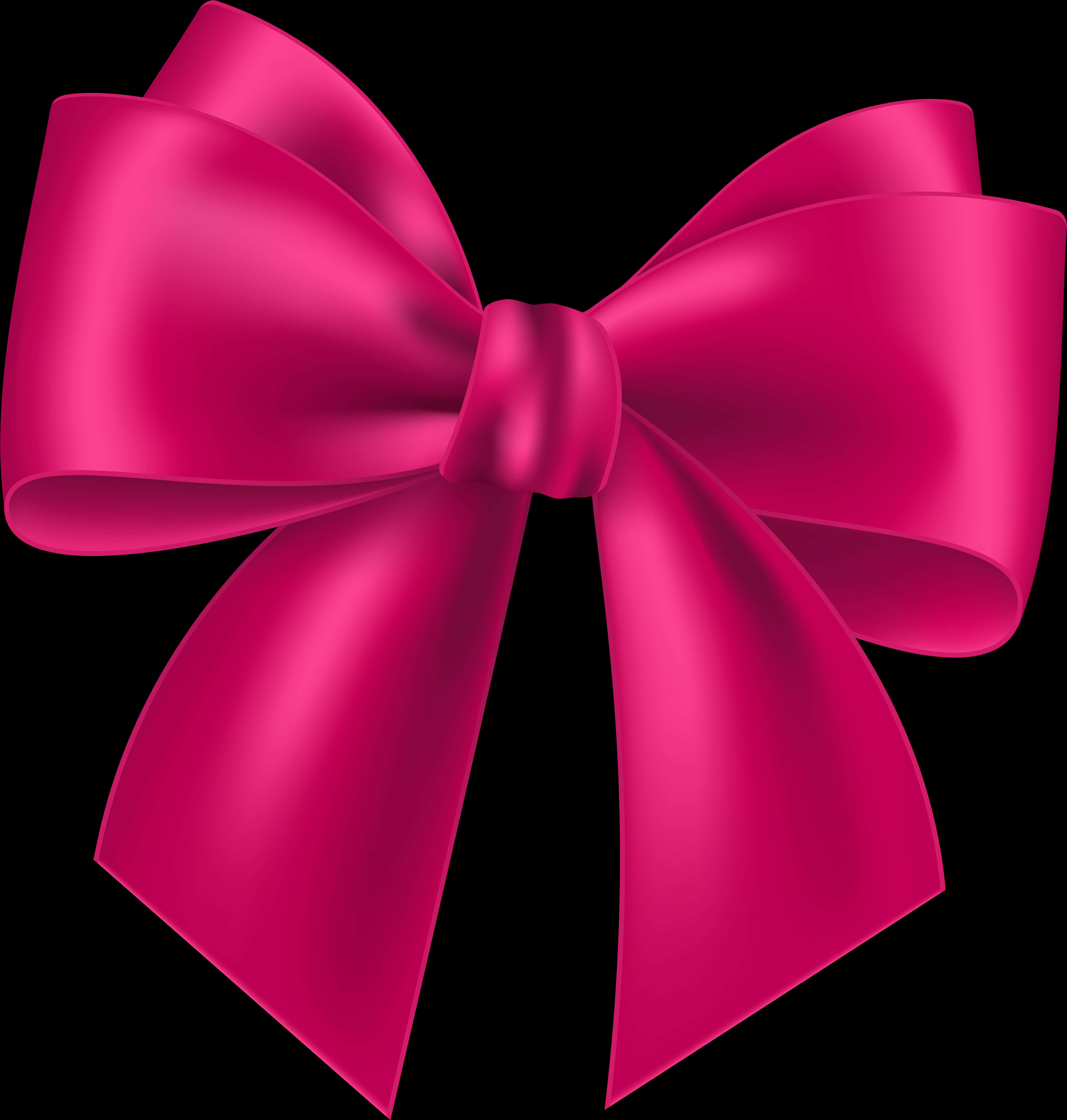 Pink Satin Ribbon Bow PNG Image