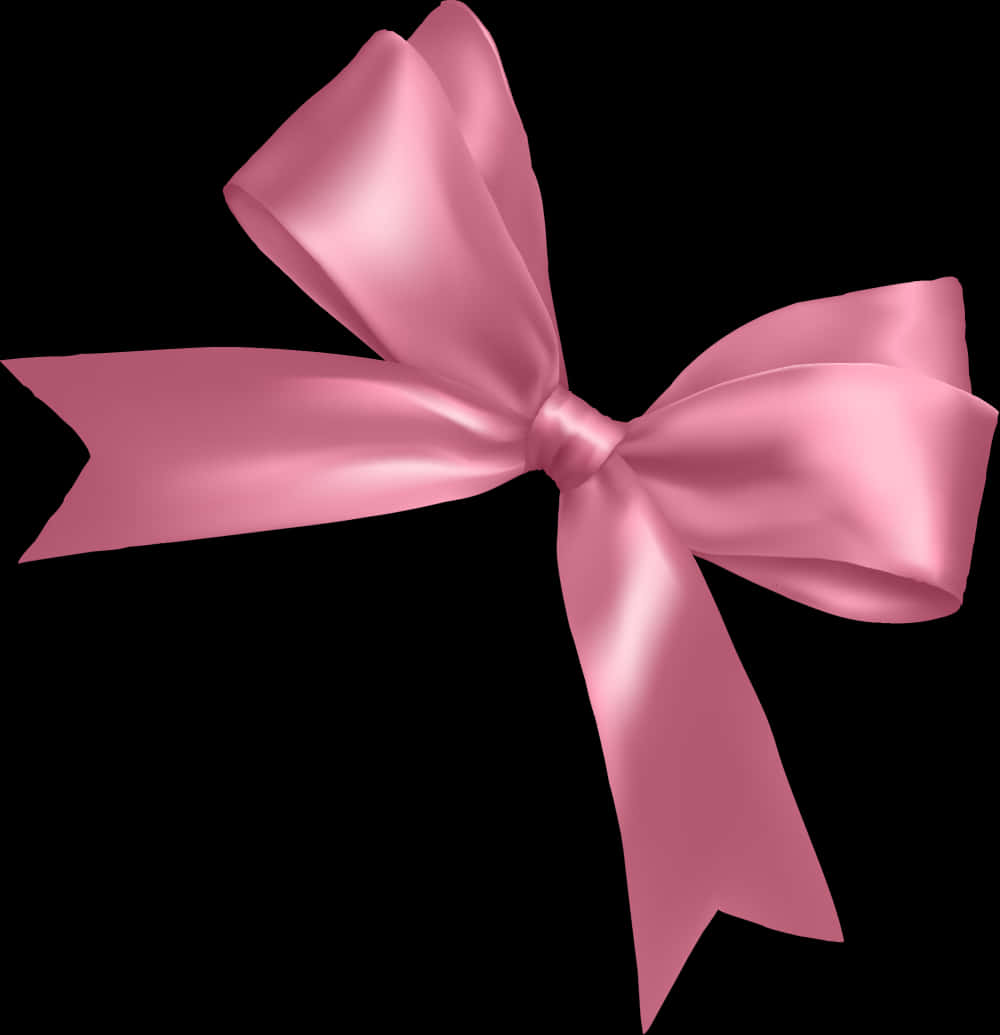 Pink Satin Ribbon Bow PNG Image