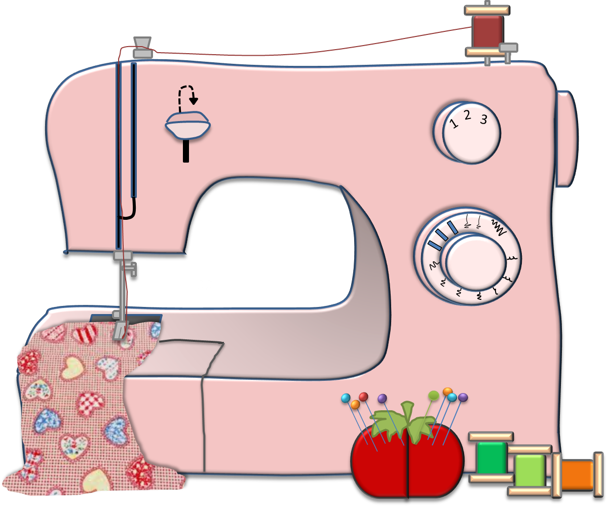 Pink Sewing Machine Illustration PNG Image