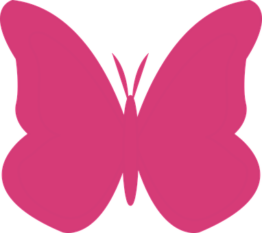 Pink Silhouette Butterfly PNG Image