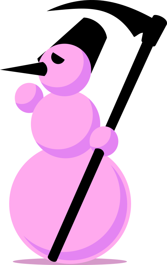 Pink Snowmanwith Pickaxe PNG Image