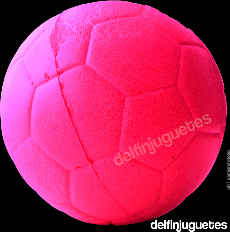 Pink Soccer Ball Black Background PNG Image