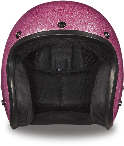 Pink Sparkle Motorcycle Helmet Interior View PNG Image