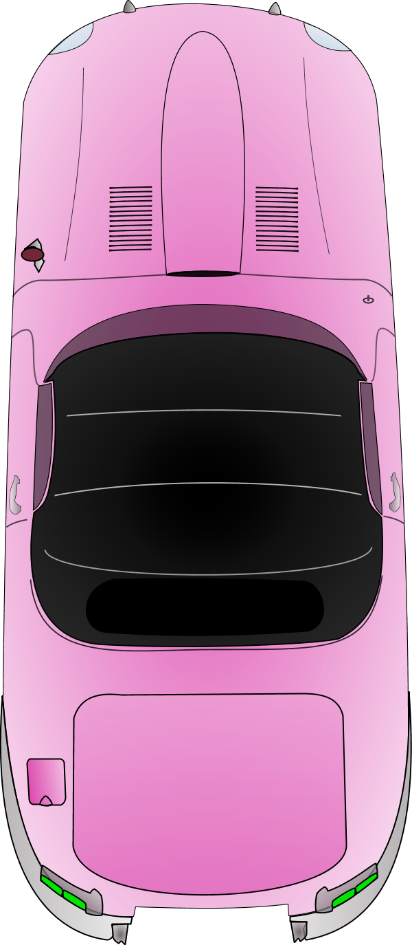 Pink Sports Car Top View Vector PNG Image