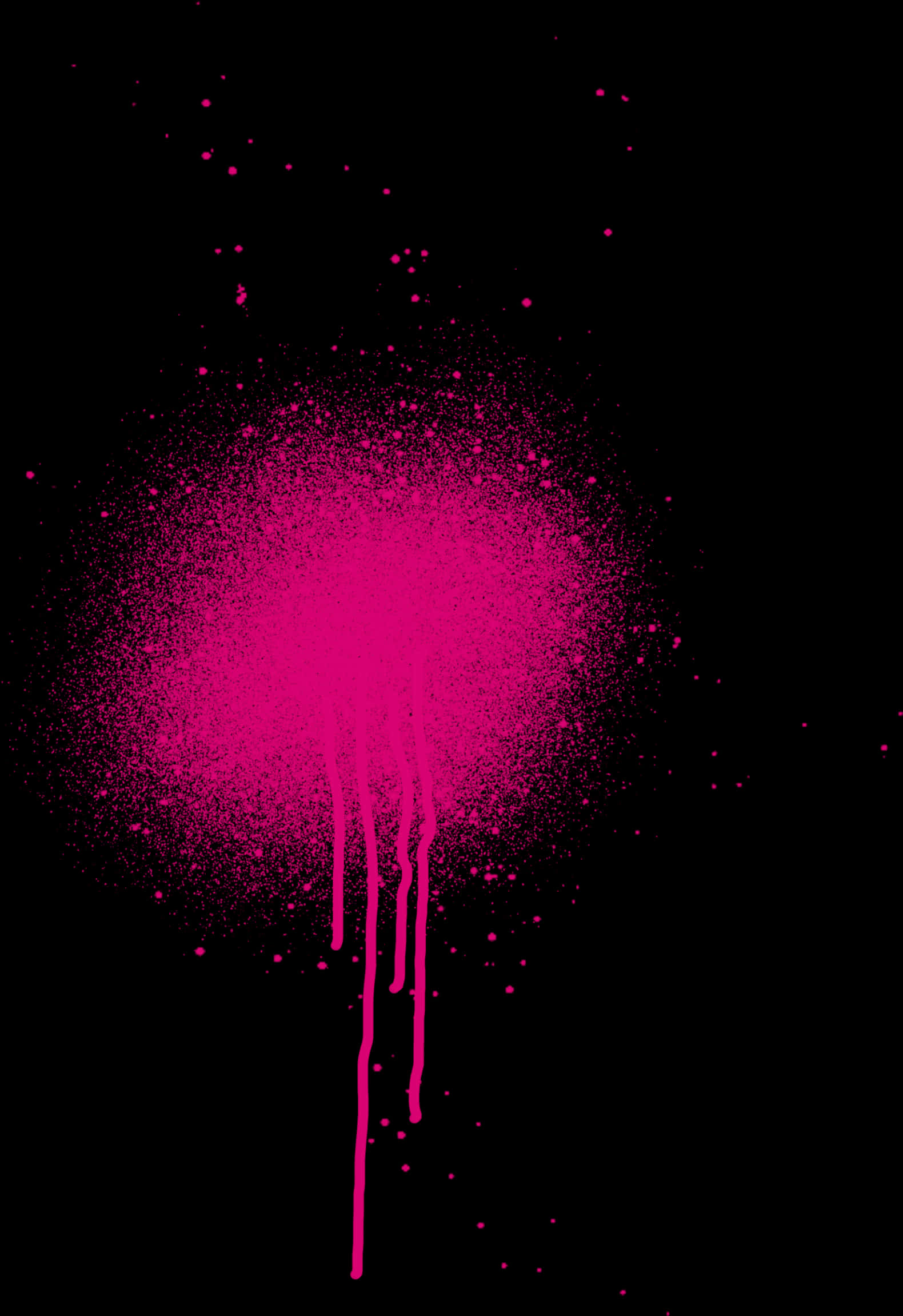 Pink Spray Paint Dripon Black Background PNG Image