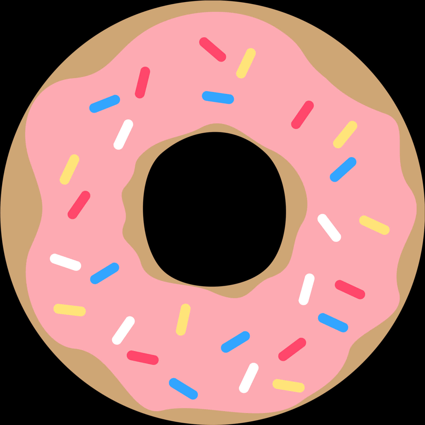 Pink Sprinkled Donut Graphic PNG Image