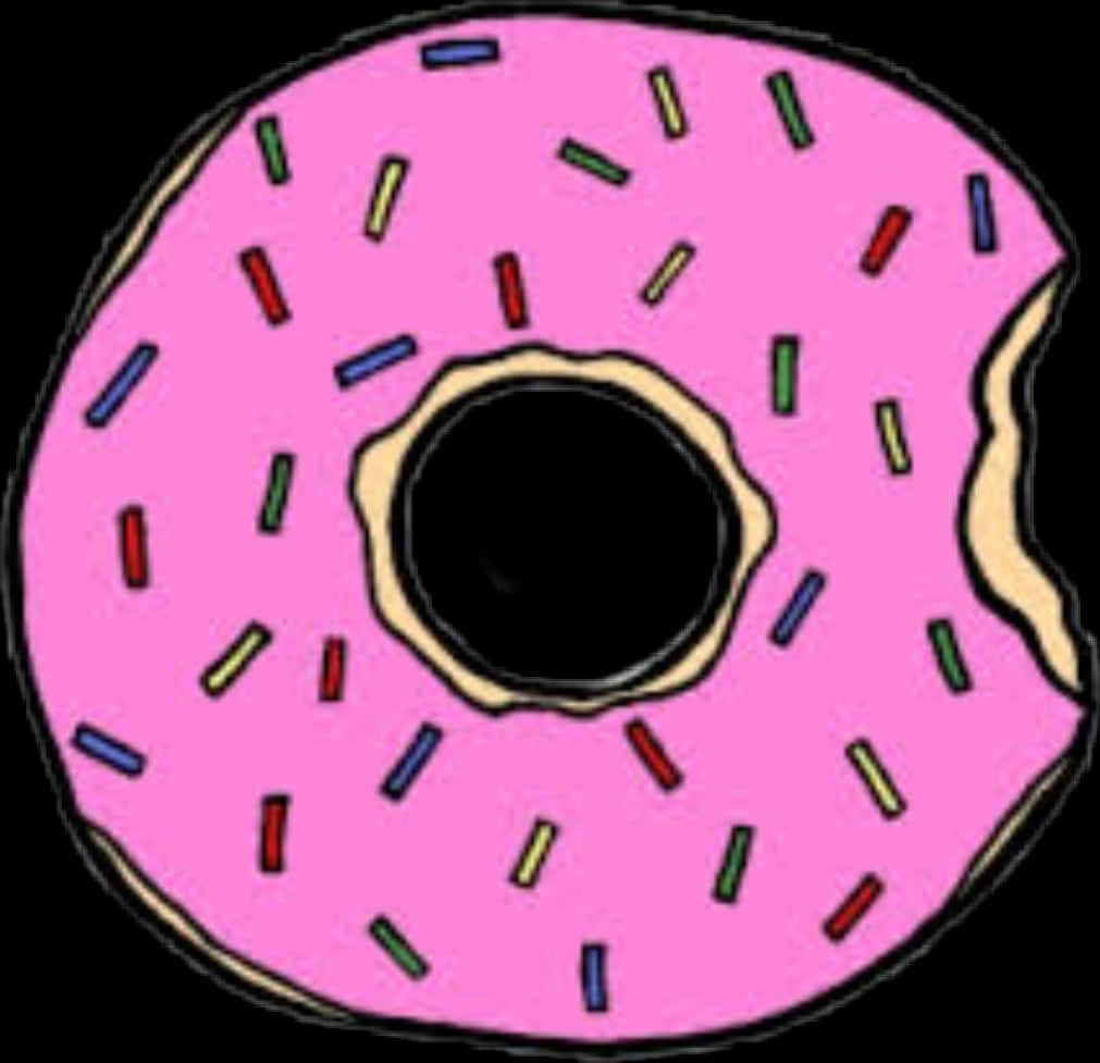 Pink Sprinkled Donut Illustration PNG Image