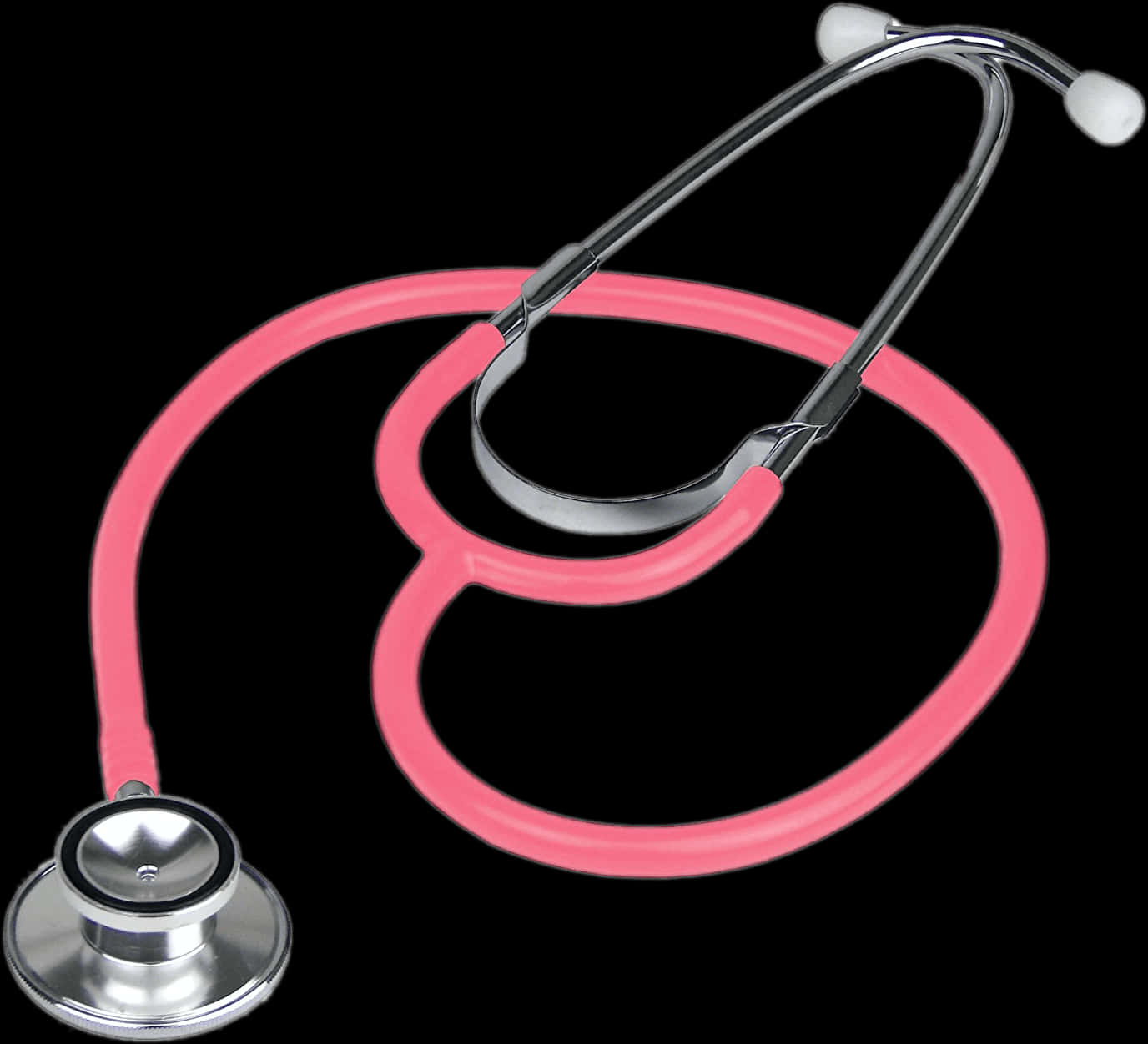 Pink Stethoscope Black Background PNG Image