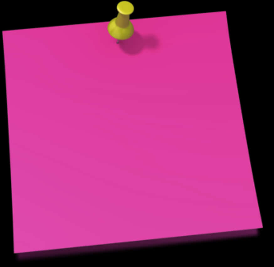 Pink Sticky Notewith Push Pin PNG Image