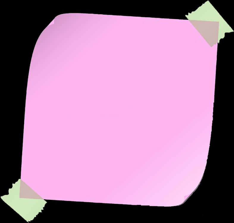 Pink Sticky Notewith Tape Corners PNG Image