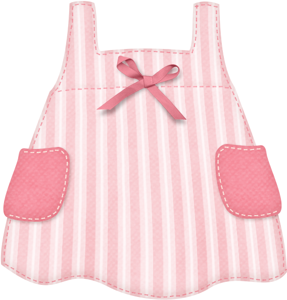 Pink Striped Baby Dress Graphic PNG Image