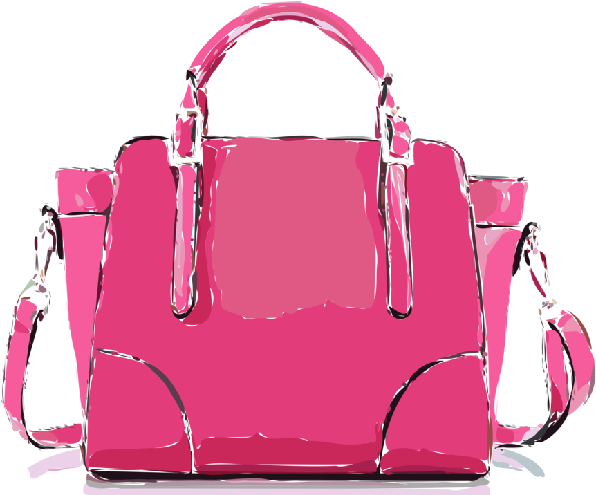 Pink Stylish Handbag Illustration PNG Image