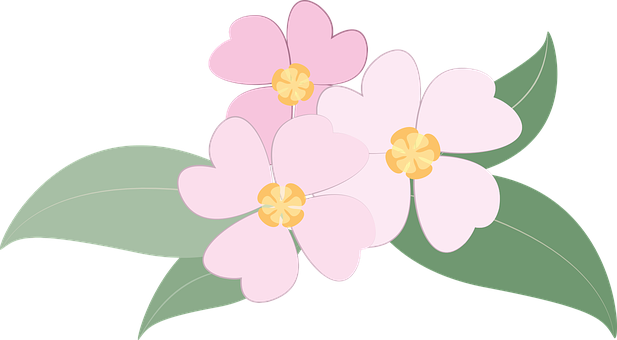 Pink_ Stylized_ Flowers_ Vector_ Illustration PNG Image