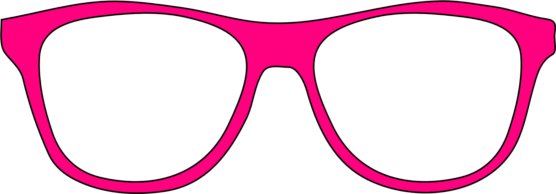 Pink Sunglasses Outline PNG Image