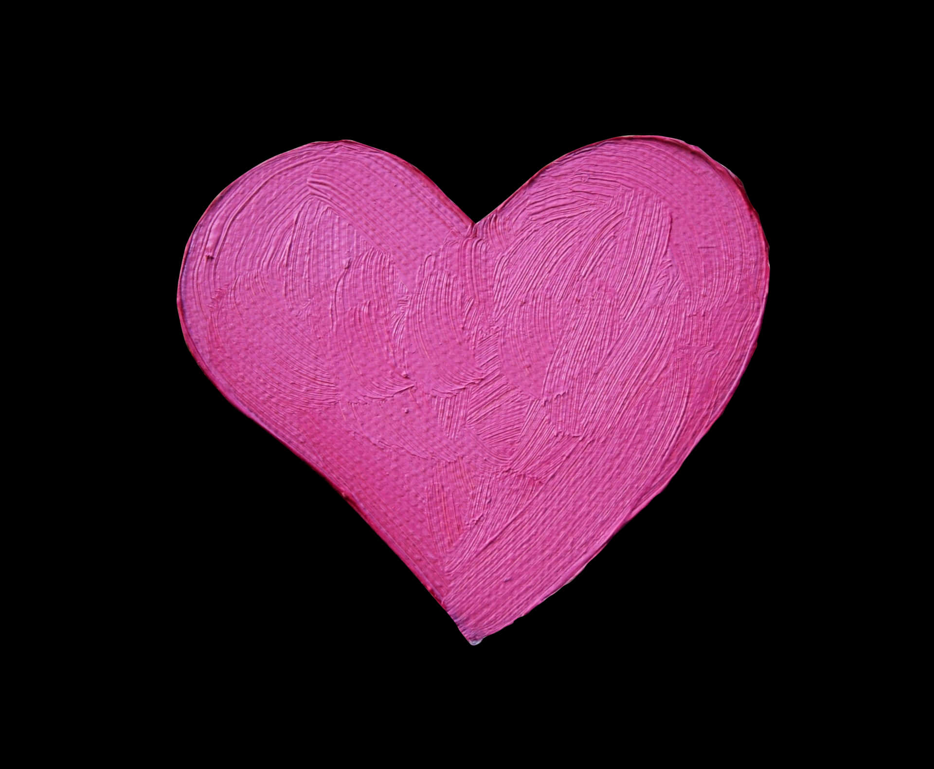 Pink Textured Hearton Black Background PNG Image