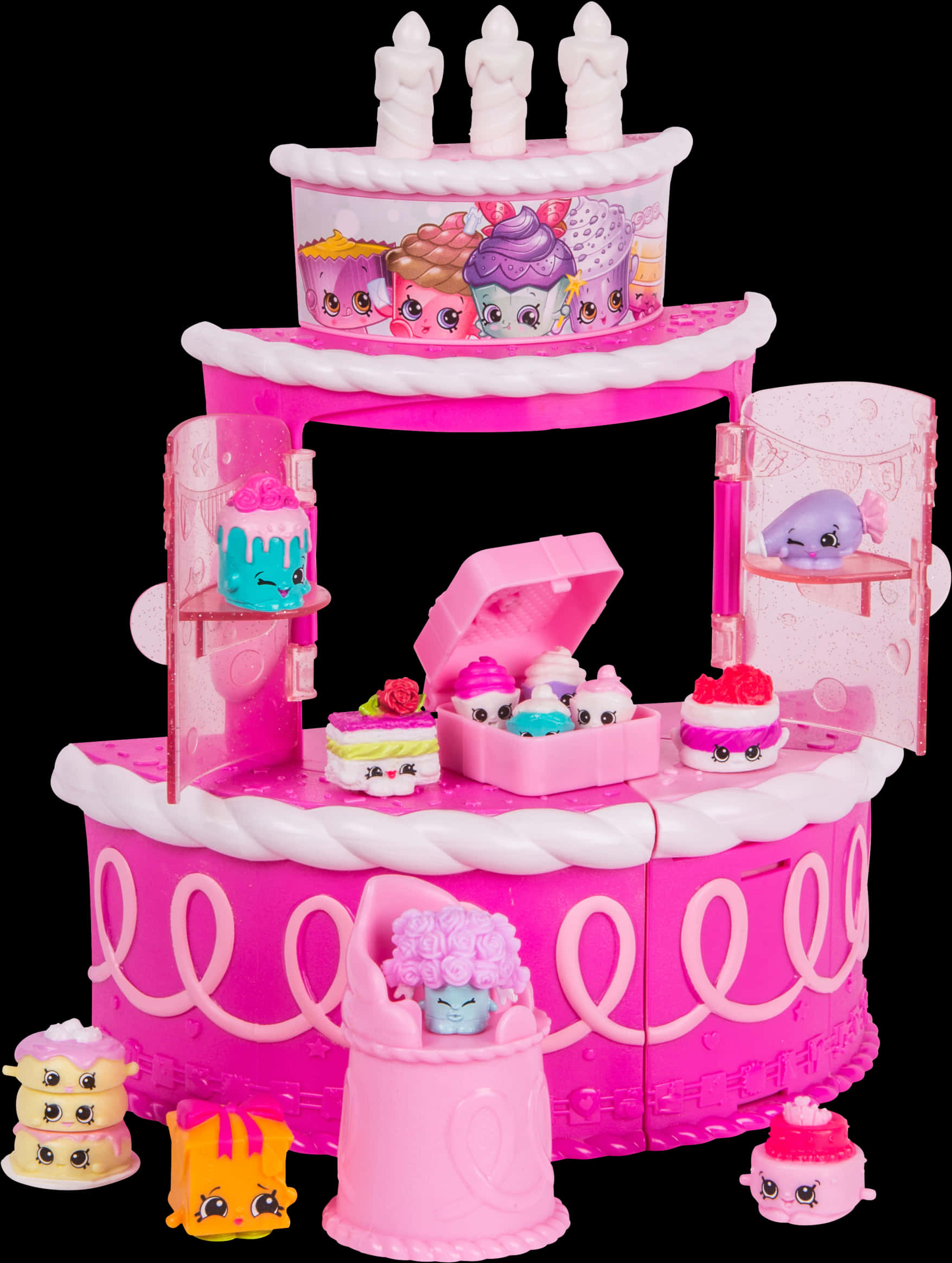 Pink_ Toy_ Birthday_ Cake_ Set PNG Image