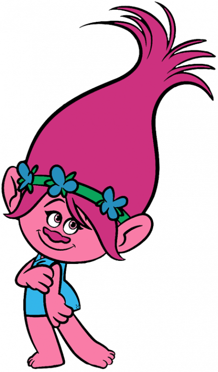 Pink Troll Character Cartoon PNG Image