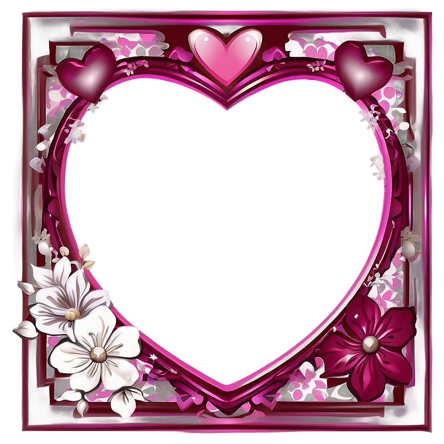 Pink Valentines Border Design Png Edt PNG Image