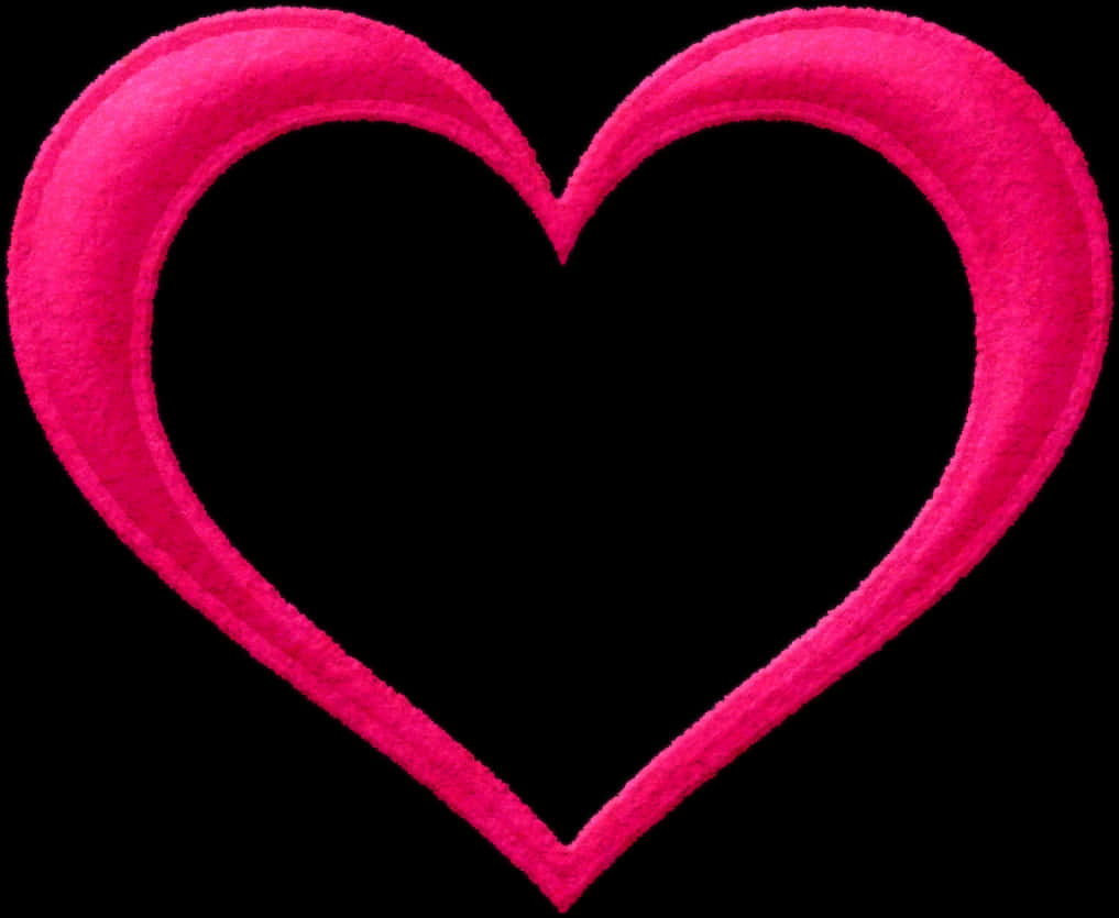 Pink Velvet Heart Outline PNG Image