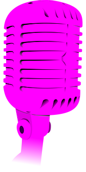 Pink Vintage Microphone Icon PNG Image