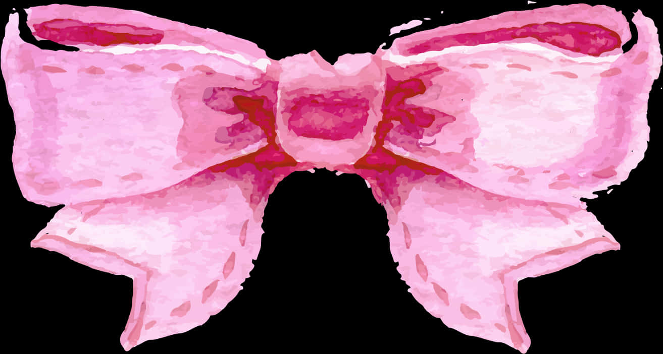 Pink Watercolor Bow Illustration PNG Image