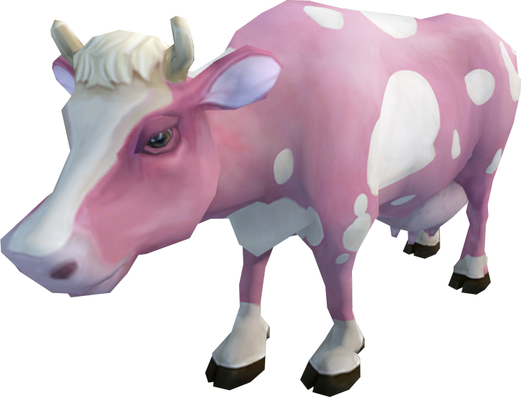 Pink White Cartoon Cow PNG Image