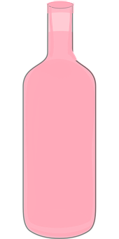 Pink Wine Bottle Vector Illustration PNG Image