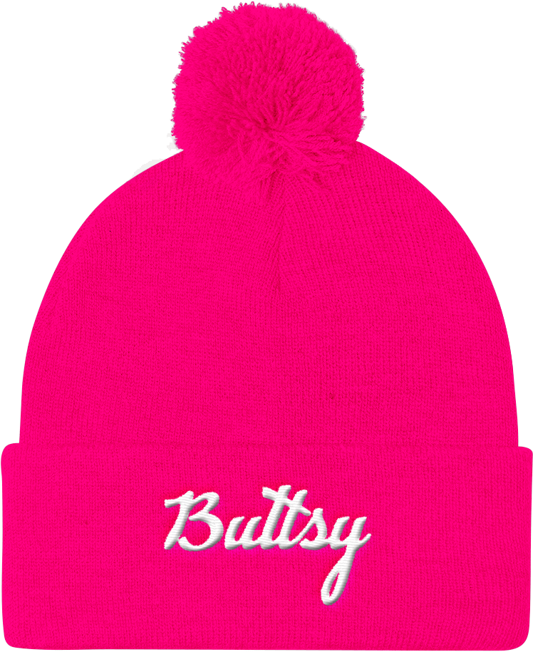 Pink Winter Beanie Hat Butsy PNG Image