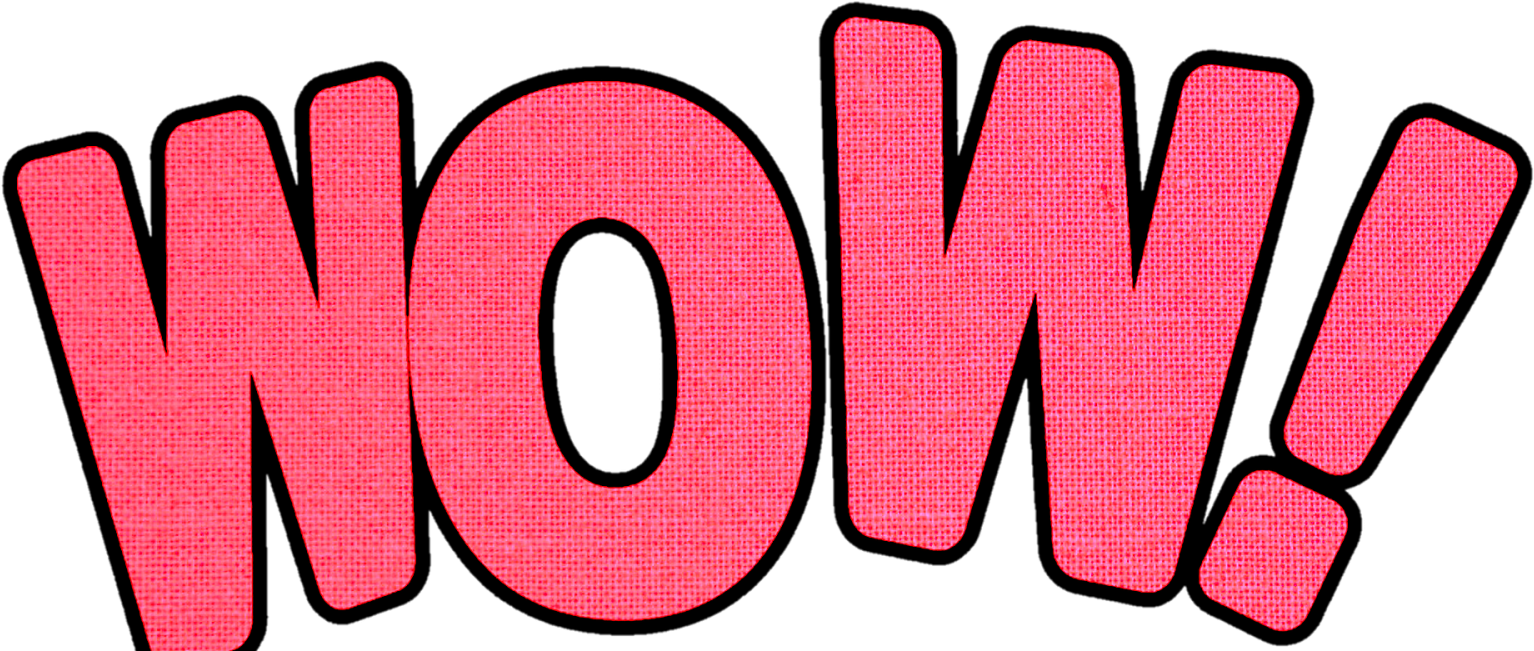 Pink Wow Text Graphic PNG Image