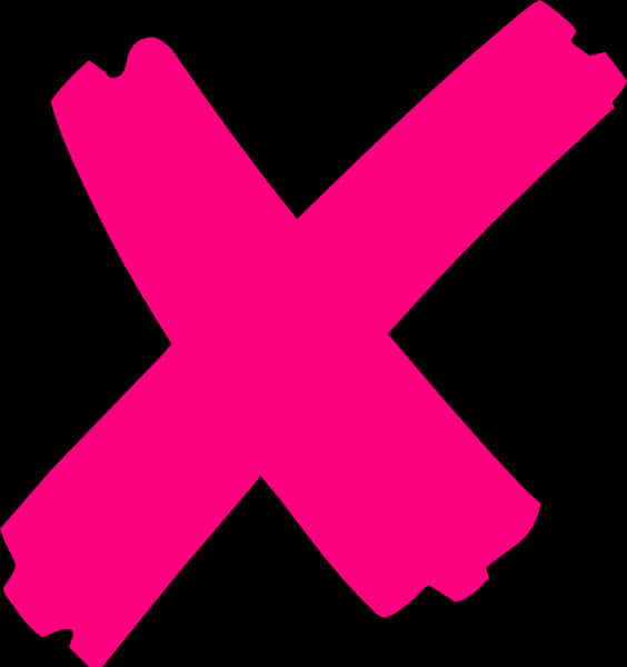 Pink X Symbolon Black Background PNG Image