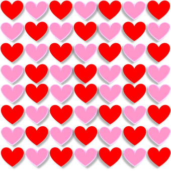 Pinkand Red Hearts Pattern PNG Image