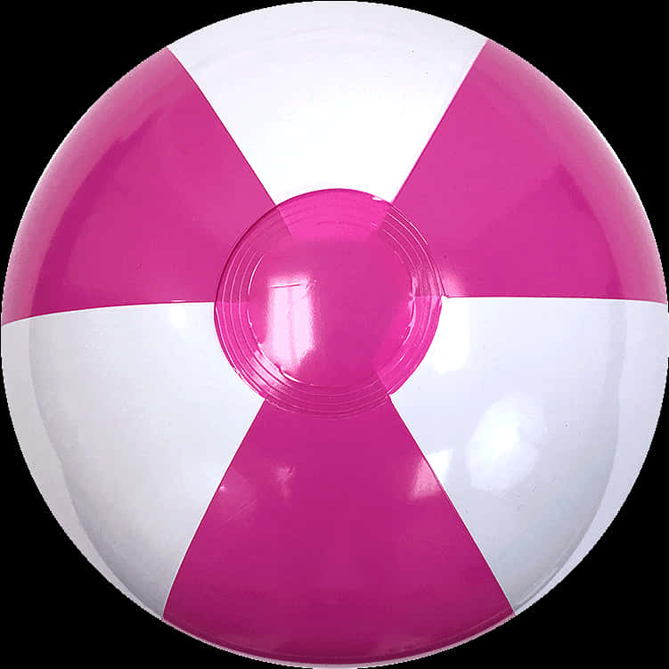 Pinkand White Beach Ball PNG Image