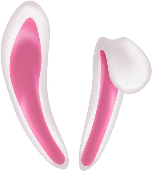 Pinkand White Bunny Ears Graphic PNG Image