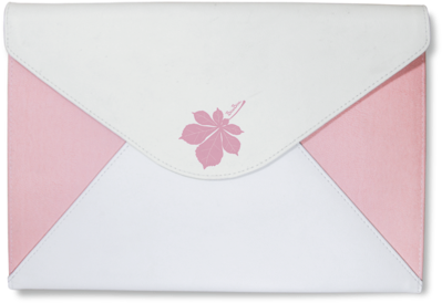 Pinkand White Macbook Sleevewith Floral Design PNG Image