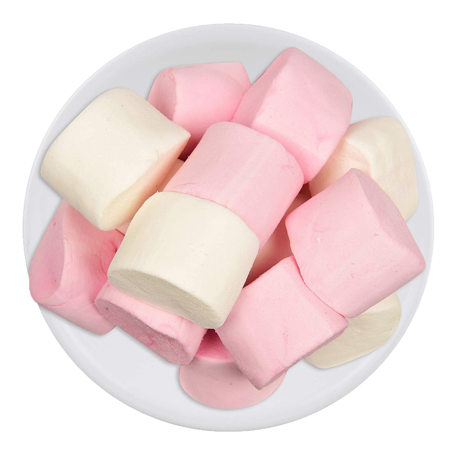 Pinkand White Marshmallowson Plate PNG Image