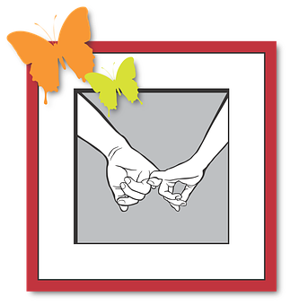 Pinky Promise Love Butterflies PNG Image