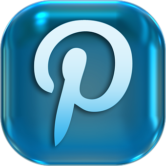 Pinterest Icon Blue Glossy PNG Image