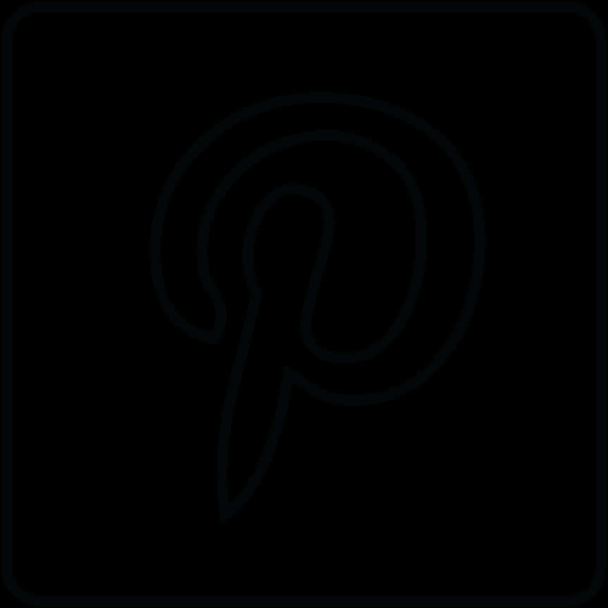 Pinterest Logo Black Background PNG Image