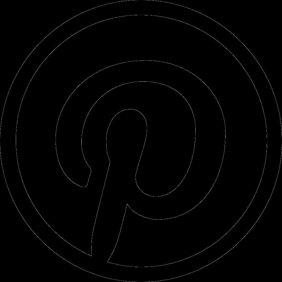 Pinterest Logo Blackand White PNG Image