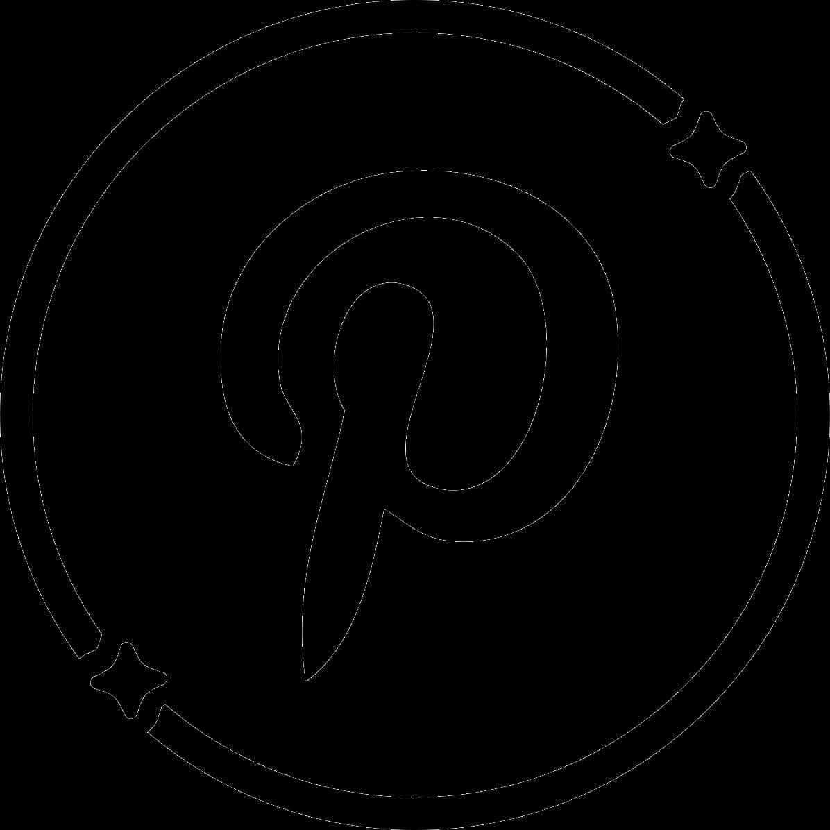 Pinterest Logo Outline PNG Image