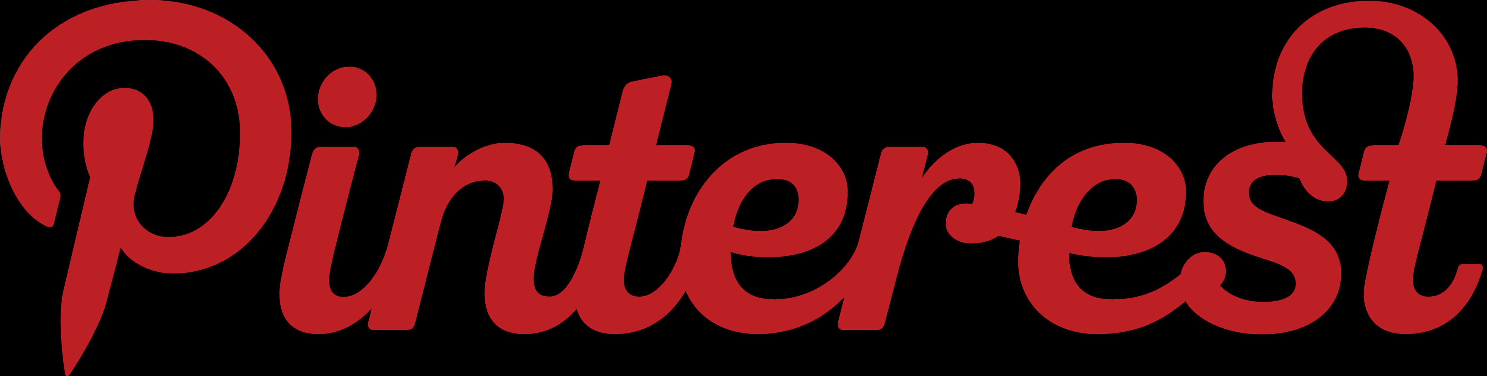 Pinterest Logo Red Script PNG Image