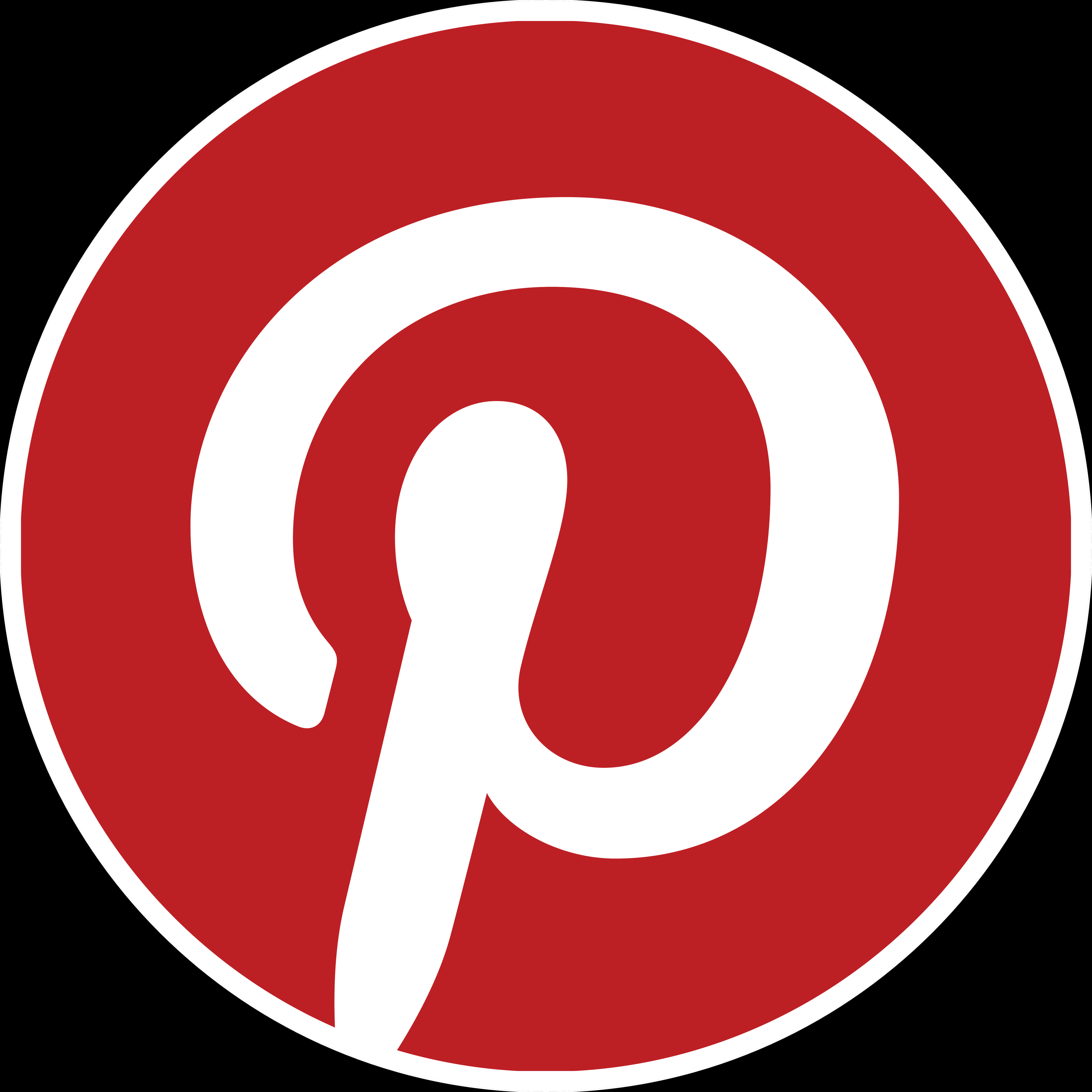 Pinterest Logo Redand White PNG Image