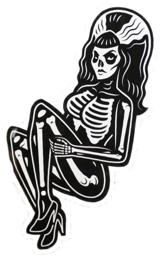 Pinup Skeleton Artwork PNG Image