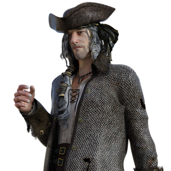 Pirate Captain Portrait PNG Image