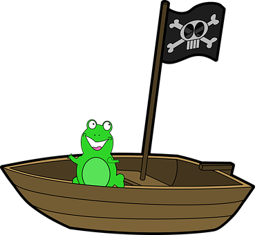 Pirate Frogin Boat PNG Image