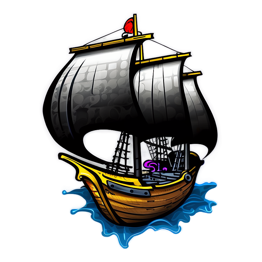 Pirate Ship Tattoo Png 40 PNG Image