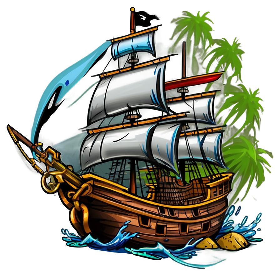 Pirate Ship Tattoo Png Ldv PNG Image