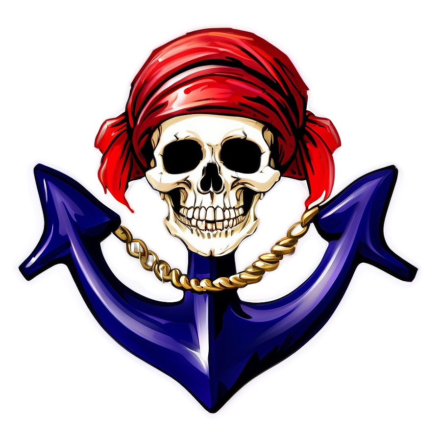 Pirate Skulland Crossed Anchor PNG Image