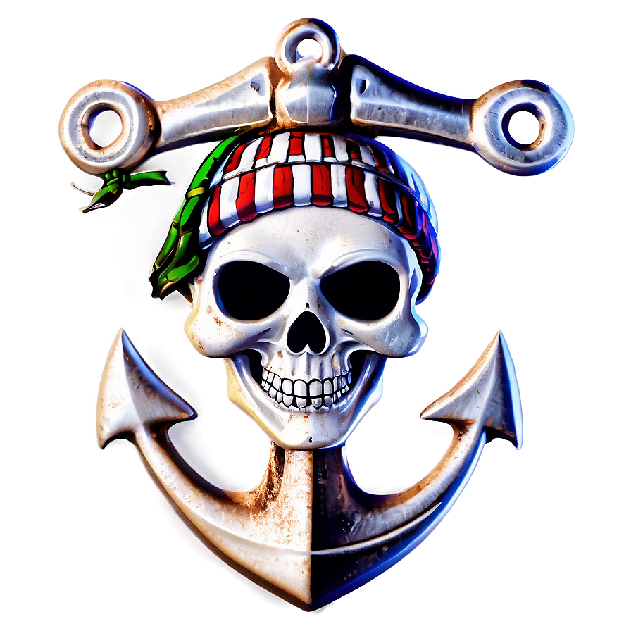 Pirate Skulland Crossed Anchors PNG Image